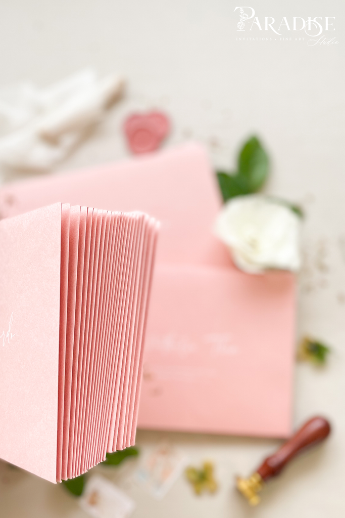 Dusty Pink Envelopes and White Ink Printing