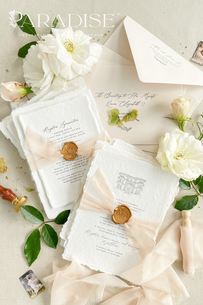 Brunella Handmade Paper Wedding Invitation Sets