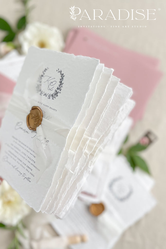 Camille Handmade Paper Wedding Invitation Sets
