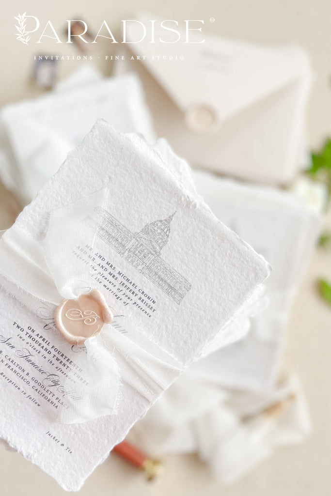 Cherine Handmade Paper Wedding Invitation Sets