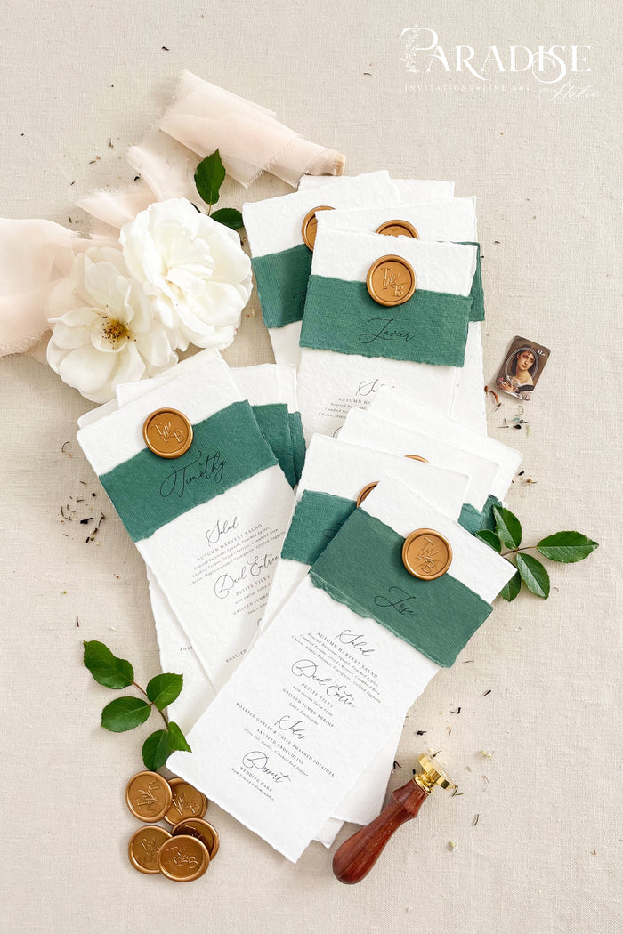 Whitley Handmade Paper Wedding Menus