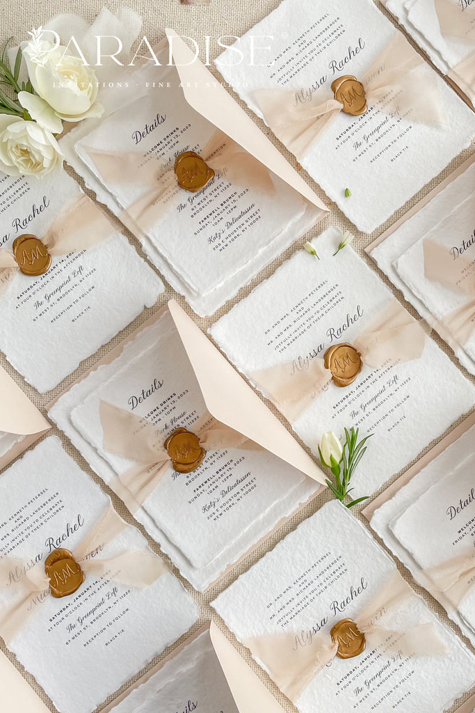 Adriene Handmade Paper Wedding Invitation Sets