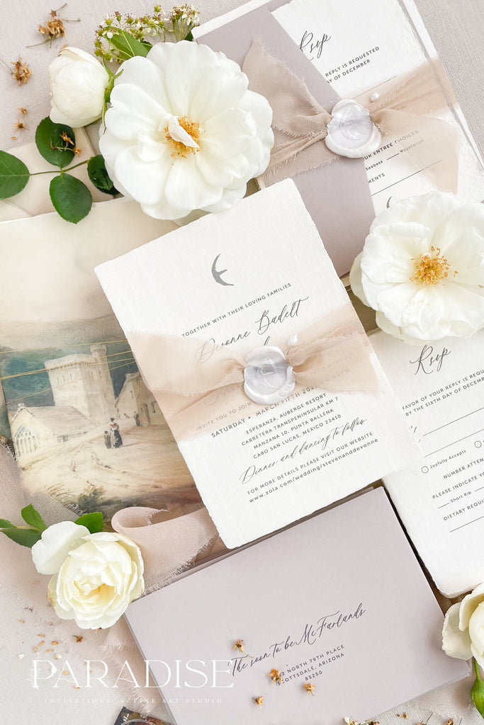 Cecilia Handmade Paper Wedding Invitation Sets