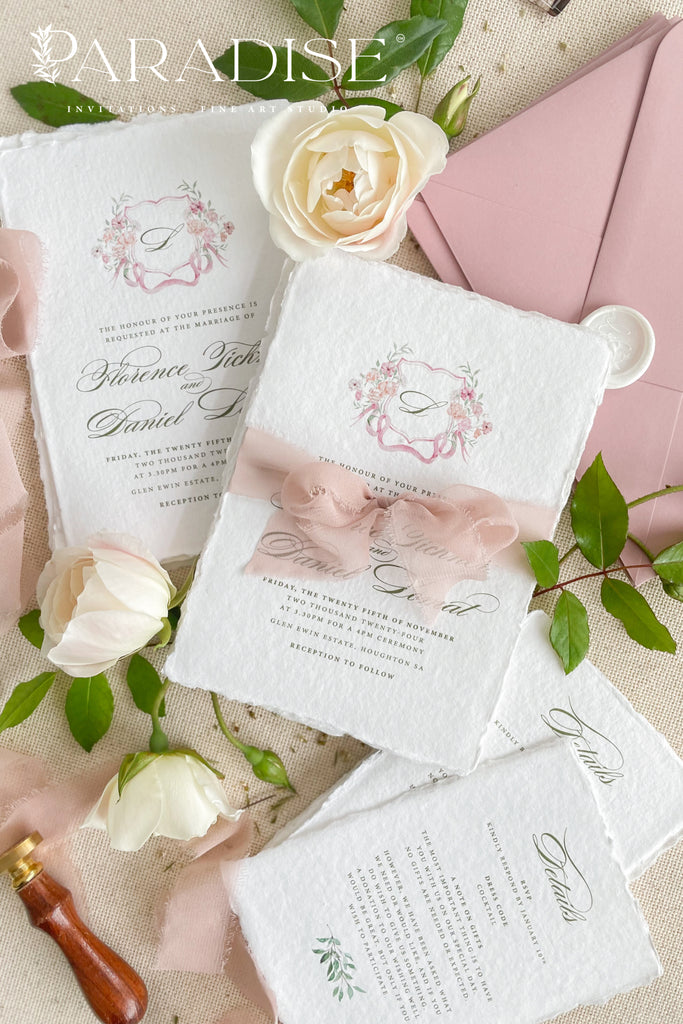 Angelette Handmade Paper Wedding Invitation Sets