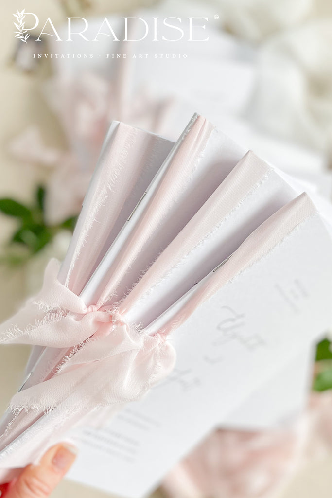 Dory Silk Ribbon Wedding Programs