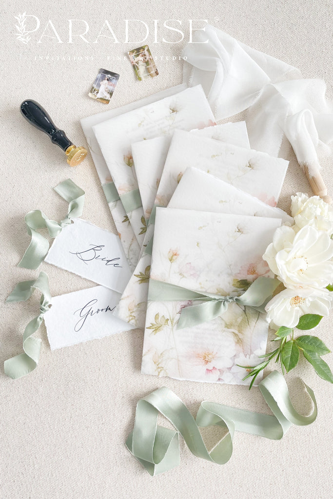 Chanell Handmade Paper Wedding Invitation Sets