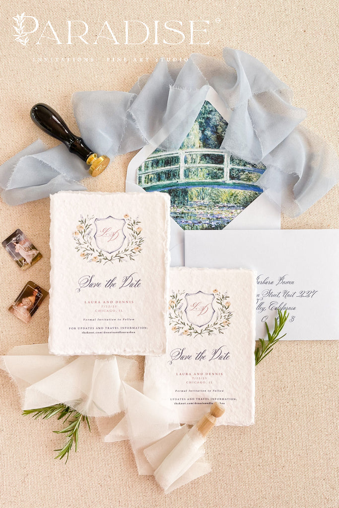 Julienne Handmade Paper Save the Date Cards