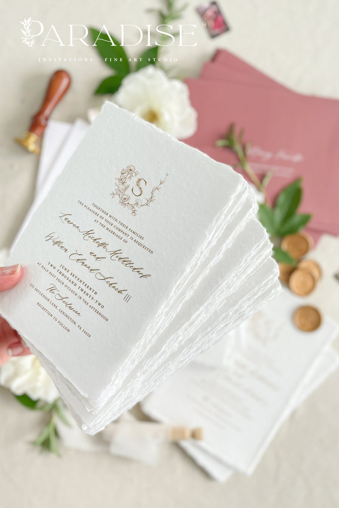 Elania Handmade Paper Wedding Invitation Sets
