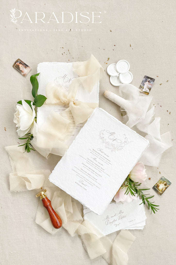 Mirielle Handmade Paper Wedding Menus