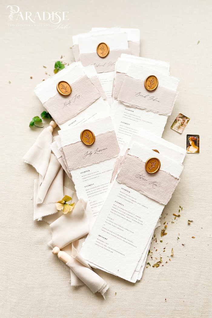 Leda Handmade Paper Wedding Menus