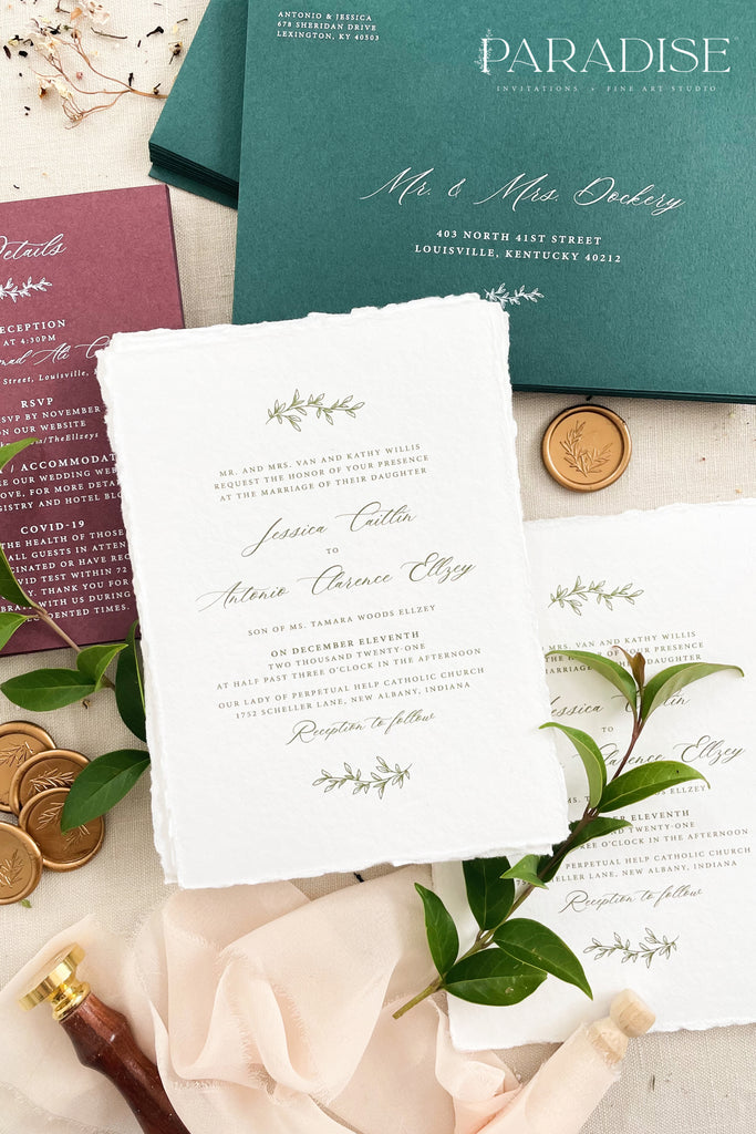 Aurelia Handmade Paper Wedding Invitation Sets