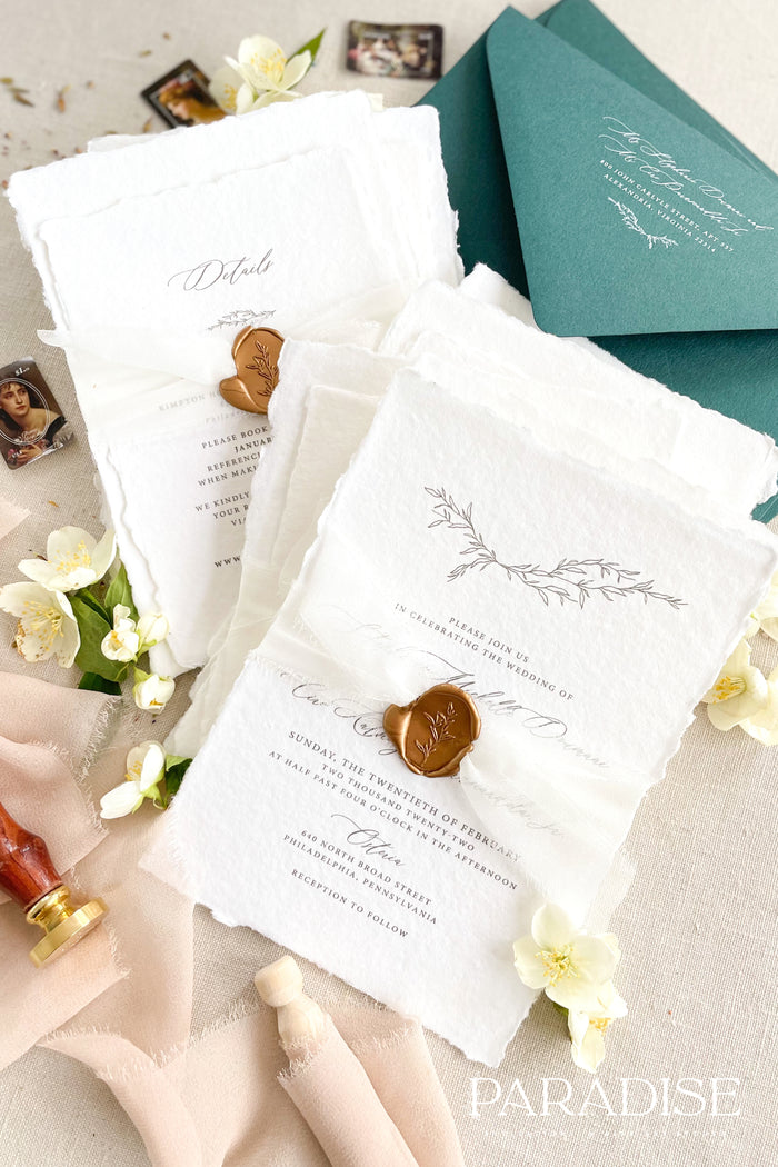 Zuri Handmade Paper Wedding Invitation Sets