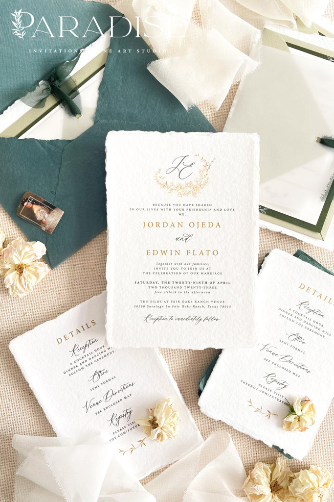 Adelise Handmade Paper Wedding Invitation Sets