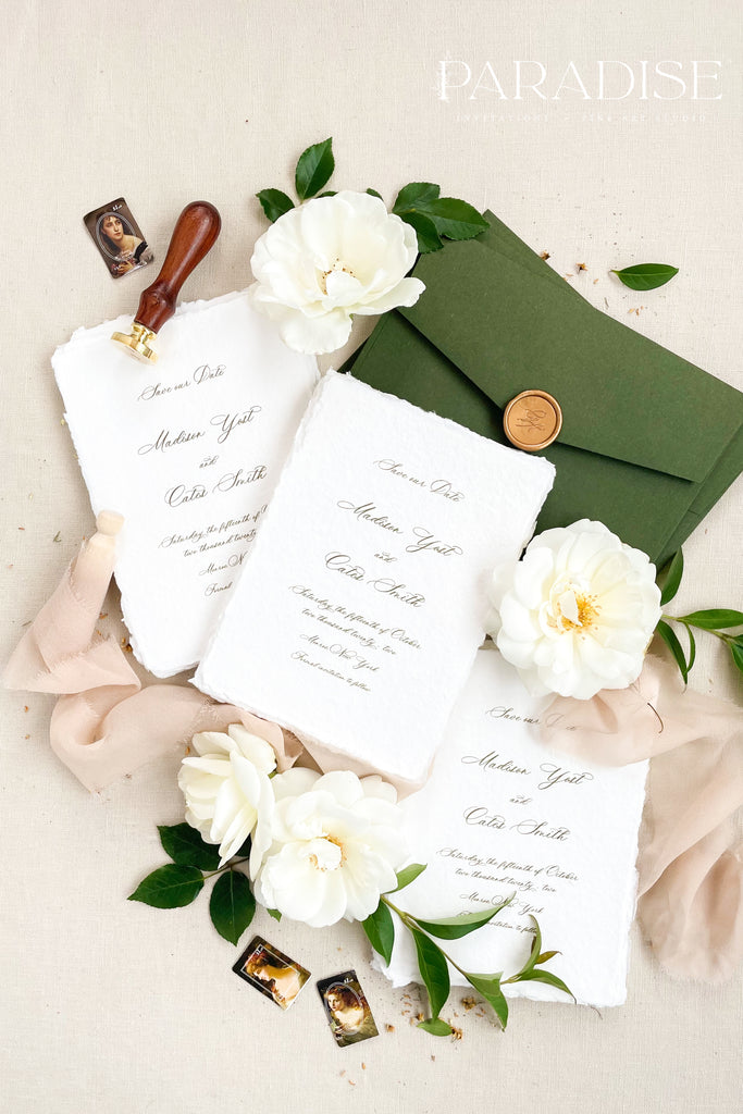 Gracelyn Handmade Paper Save the Date Cards