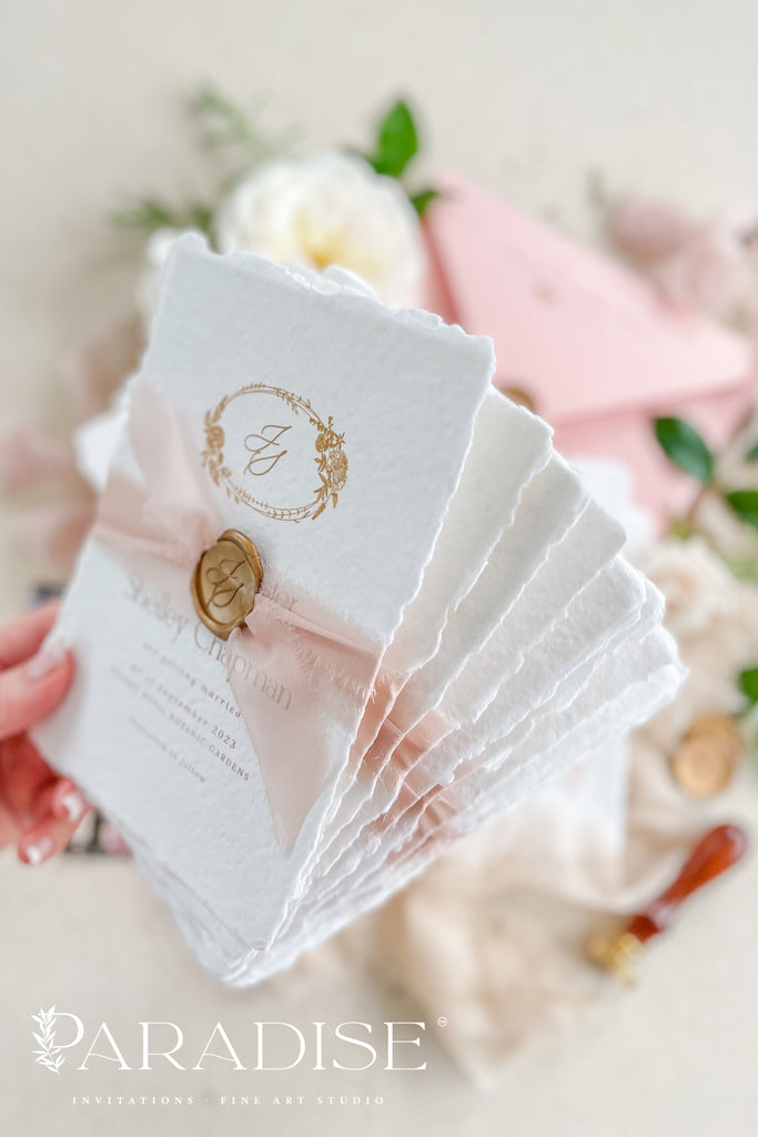 Caresse Handmade Paper Save the Date Cards