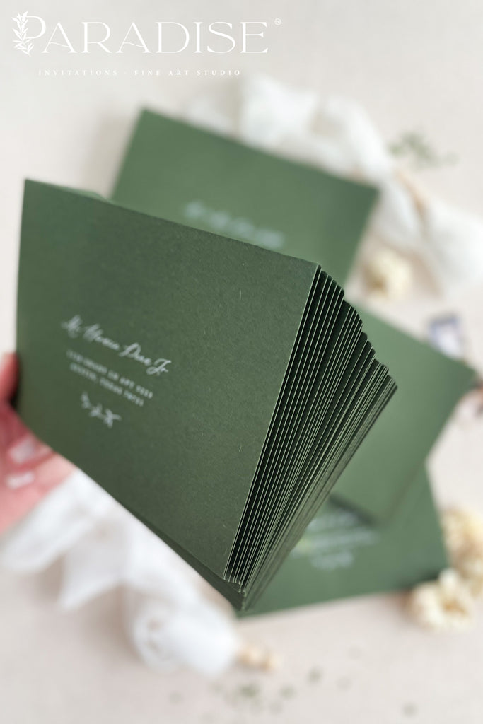 Forest Green Envelopes and White Ink Printing