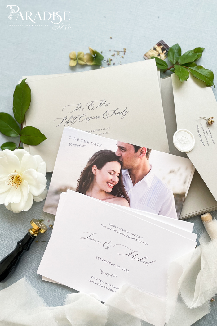 Verity Modern Calligraphy Save the Date Cards