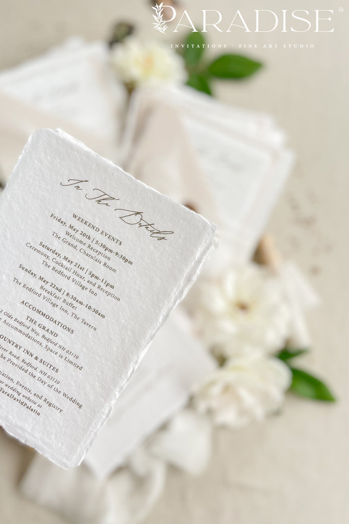 Kiera Handmade Paper Wedding Invitation Sets