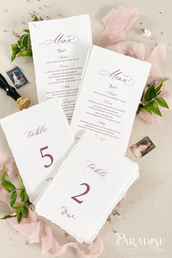 Winslow Handmade Paper Table Numbers