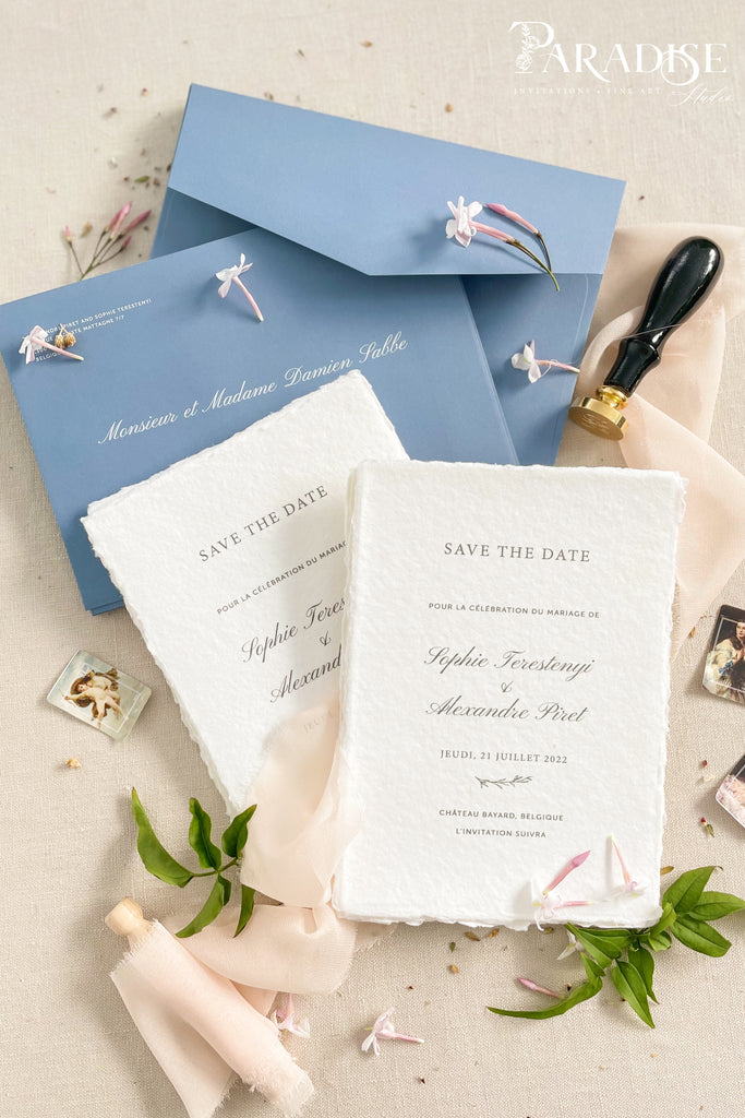 Remi Handmade Paper Save the Date Cards