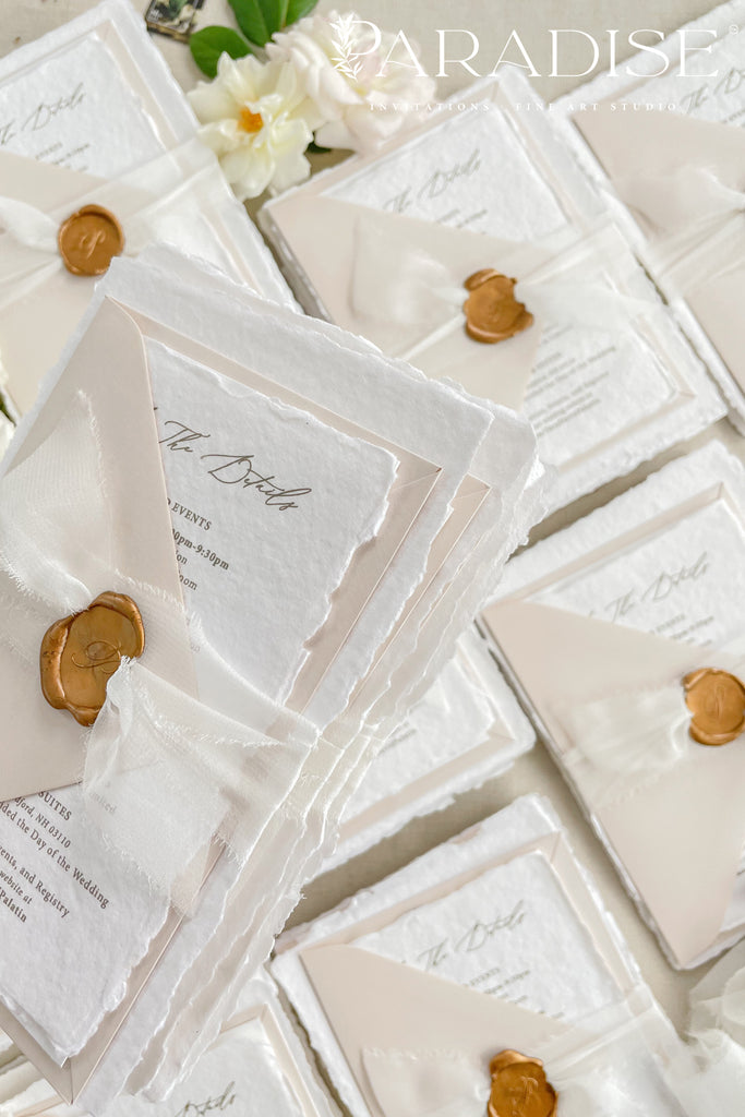 Kiera Handmade Paper Wedding Invitation Sets