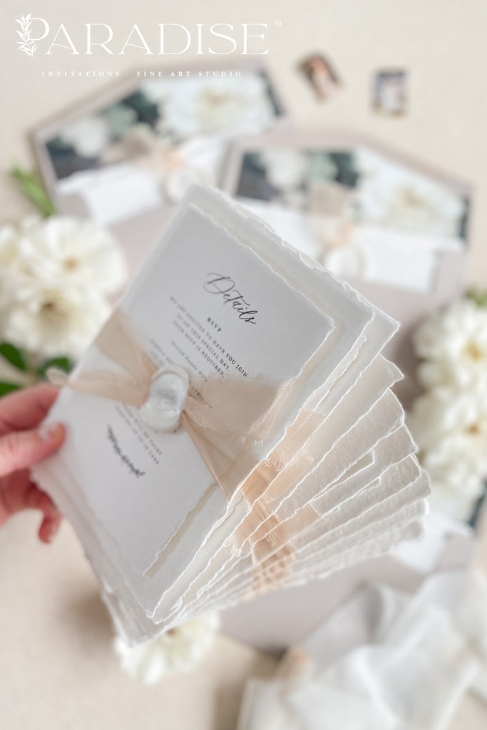 Brigette Handmade Paper Wedding Invitation Sets