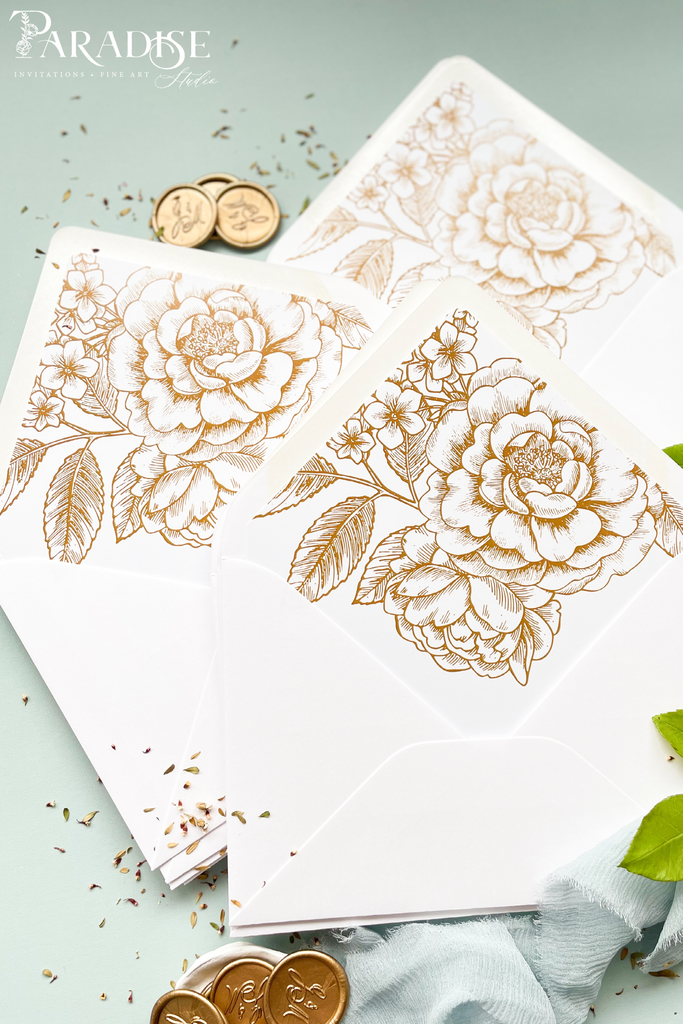 Golden Floral Envelope Liners