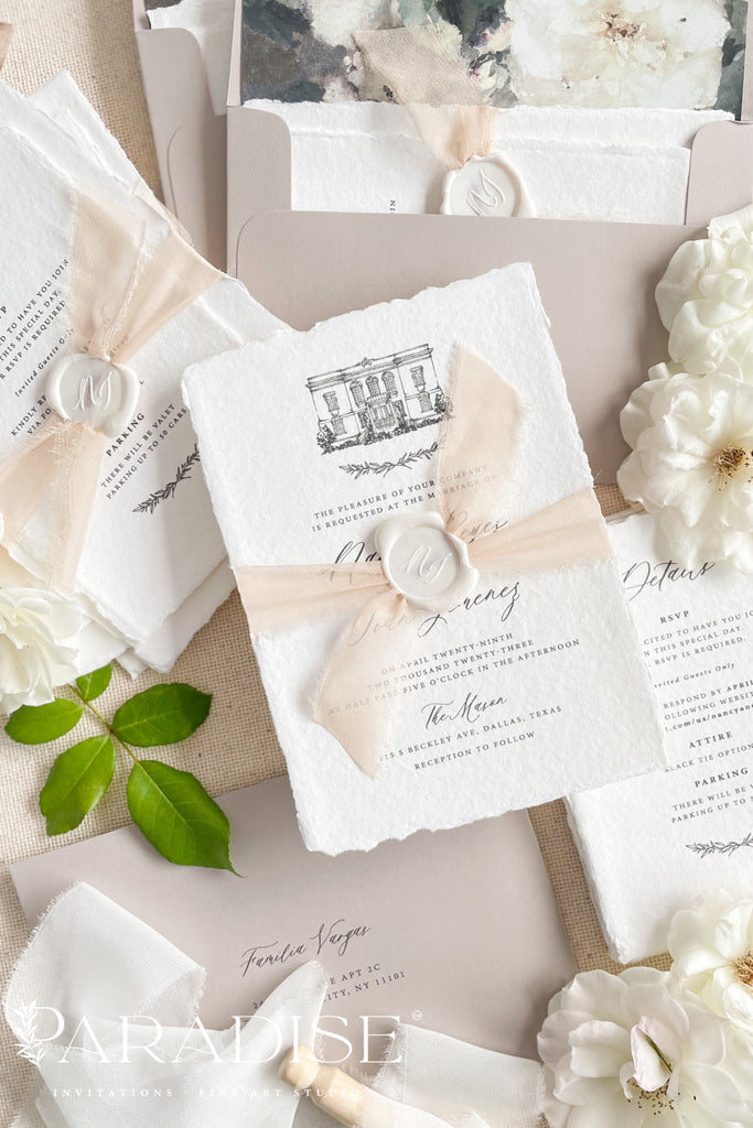Brigette Handmade Paper Wedding Invitation Sets