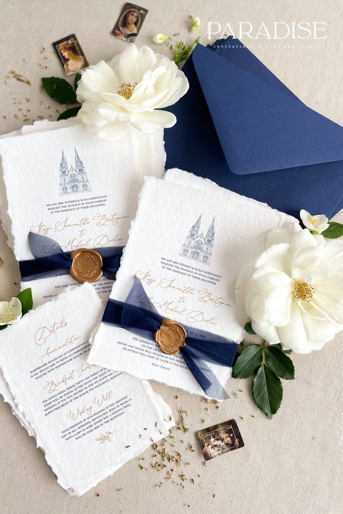 Lena Handmade Paper Wedding Invitation Sets