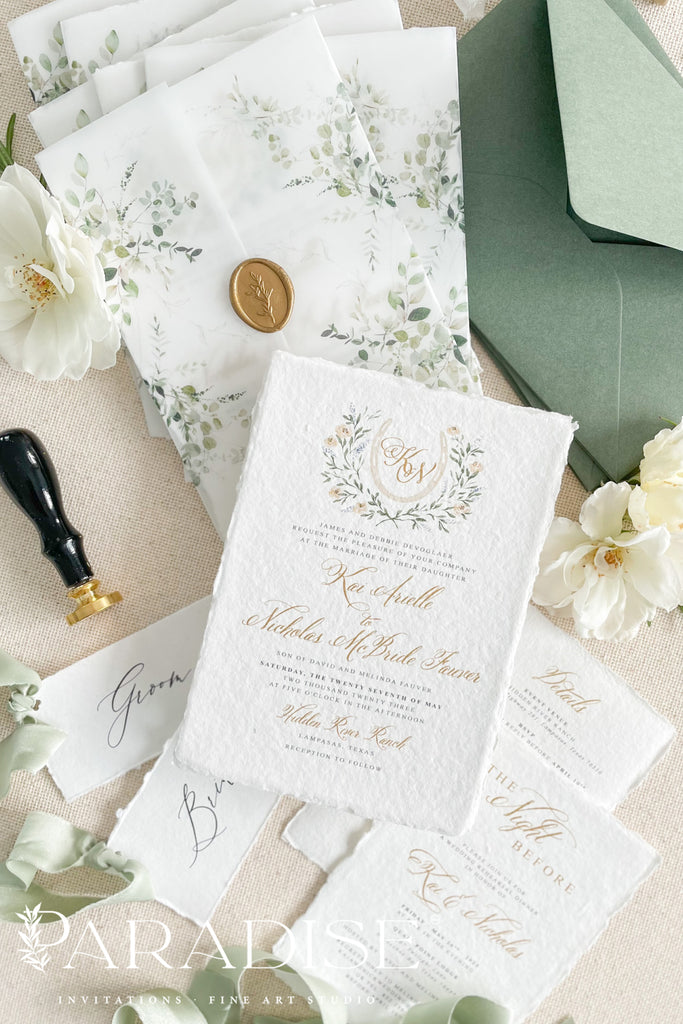 Charee Handmade Paper Wedding Invitation Sets
