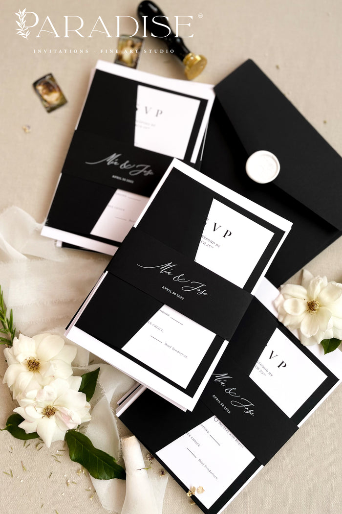 Blanchefleur Black and White Wedding Invitations