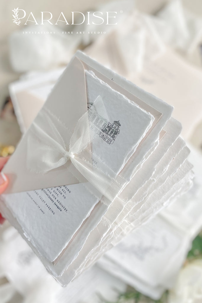 Mirielle Handmade Paper Wedding Invitation Sets