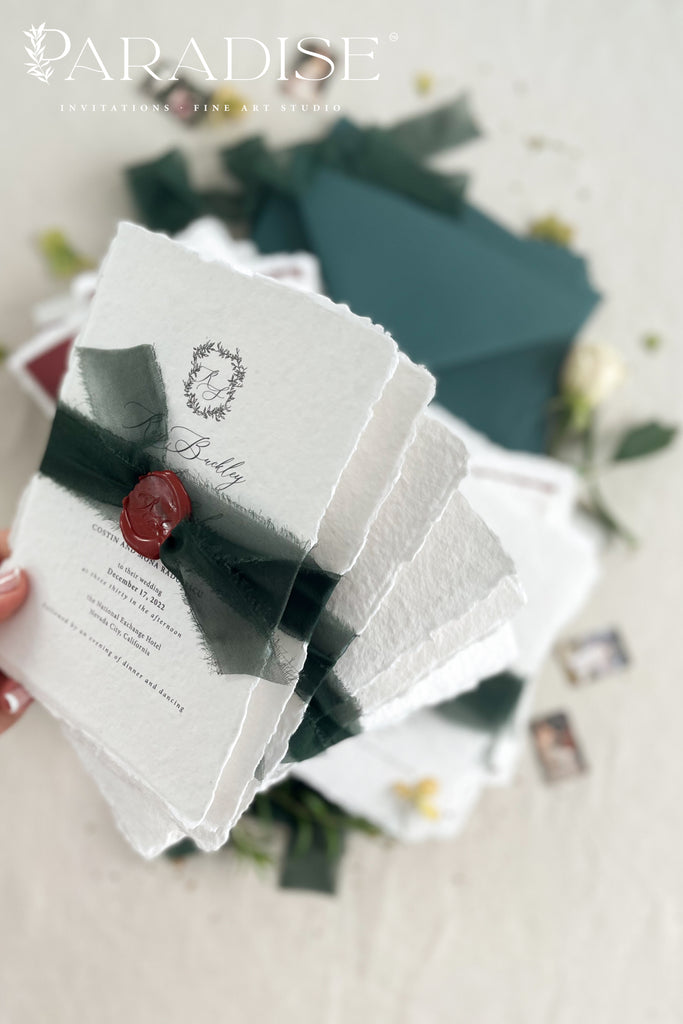 Charleena Handmade Paper Wedding Invitation Sets