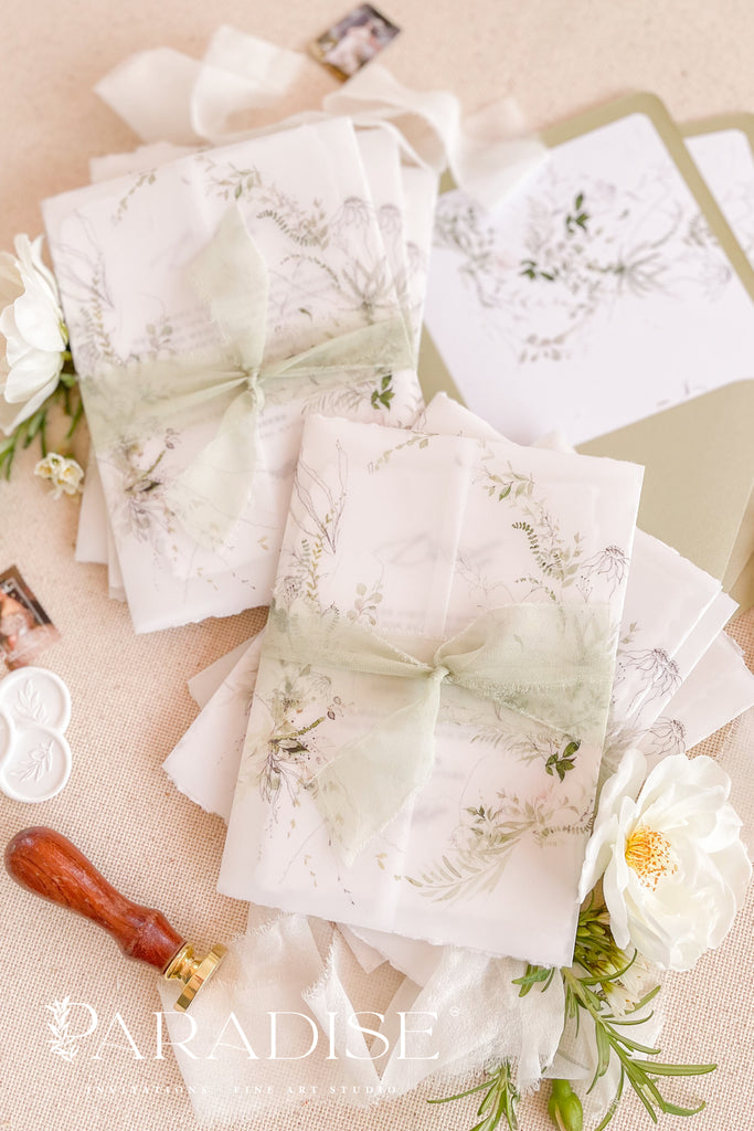 Amarante Handmade Paper Wedding Invitation Sets