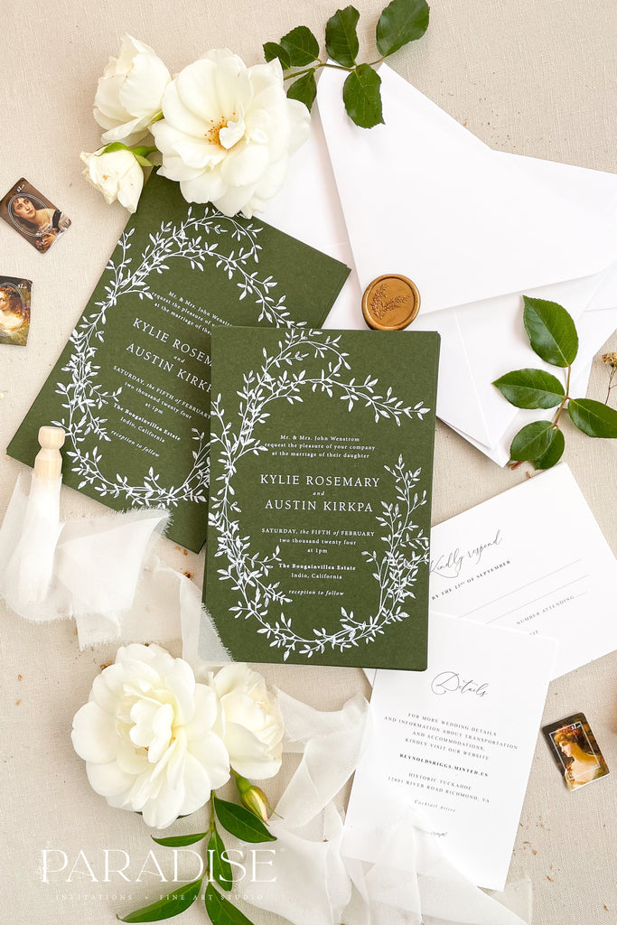 Aspen Forest Green Wedding Invitations