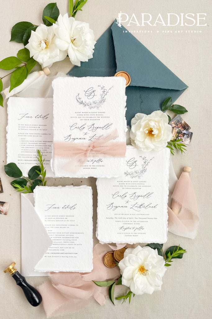 Sophie Handmade Paper Wedding Invitation Sets