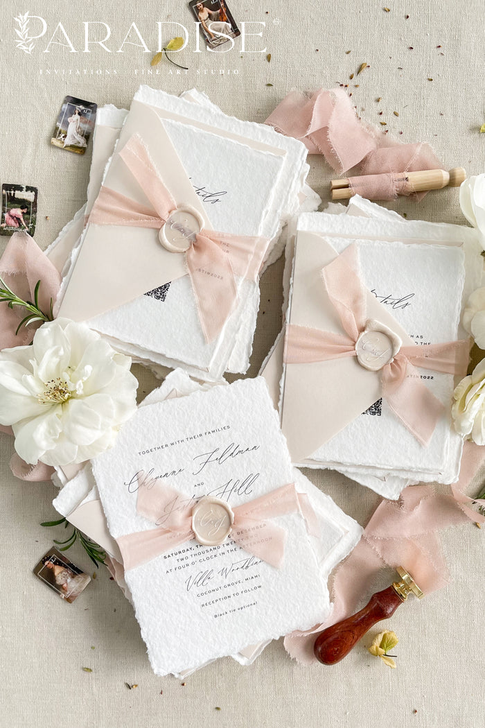 Cherell Handmade Paper Wedding Invitation Sets
