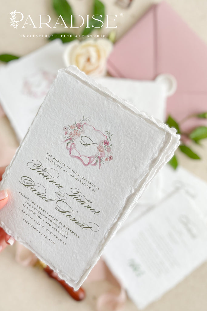 Angelette Handmade Paper Wedding Invitation Sets