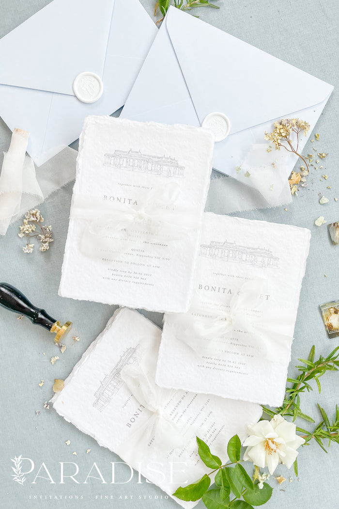 Blondelle Handmade Paper Wedding Invitation Sets