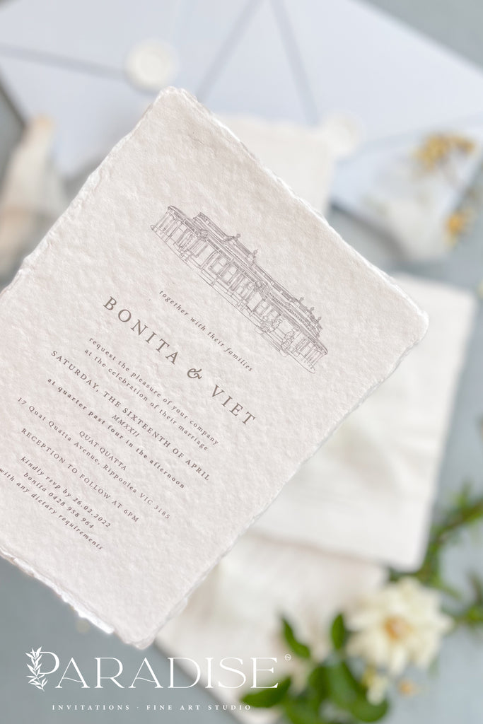 Blondelle Handmade Paper Wedding Invitation Sets