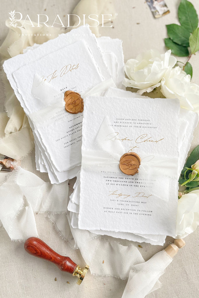 Natalie Handmade Paper Wedding Invitation Sets