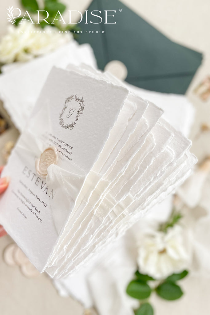 Lucille Handmade Paper Wedding Invitation Sets