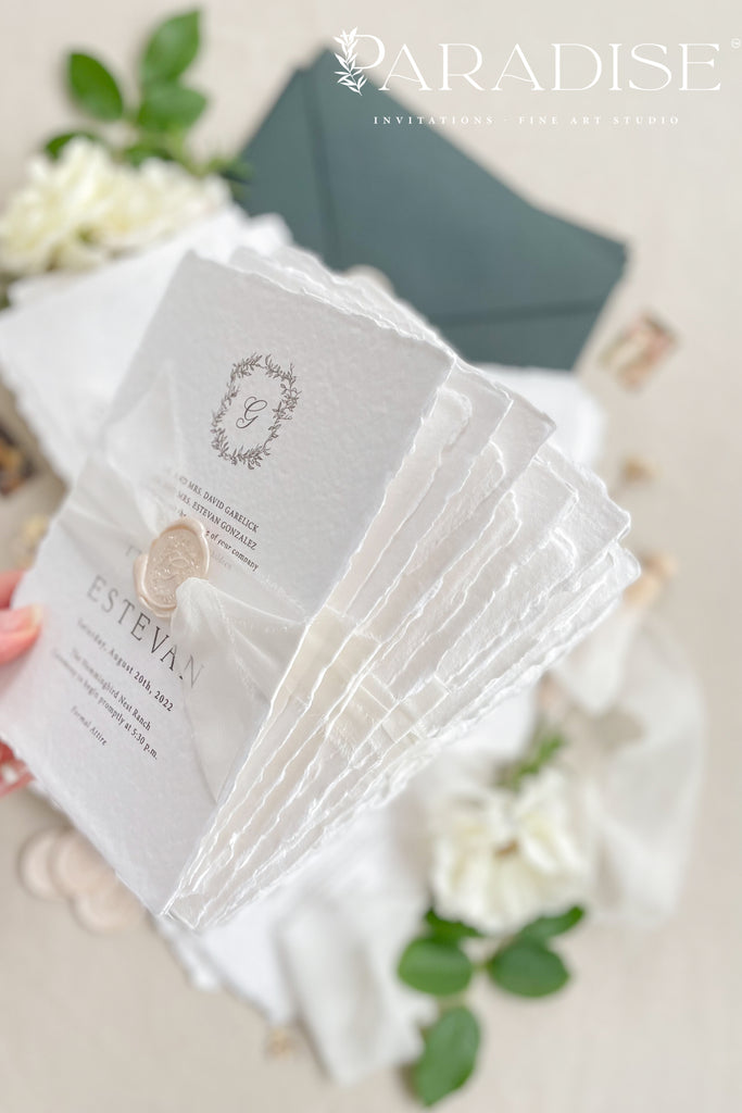 Lucille Handmade Paper Wedding Invitation Sets