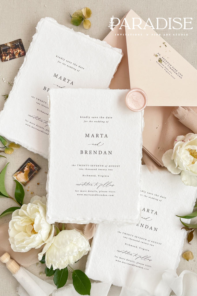 Adelyn Handmade Paper Save the Date Cards