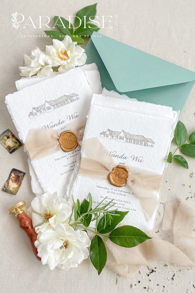 Adelynn Handmade Paper Wedding Invitation Sets