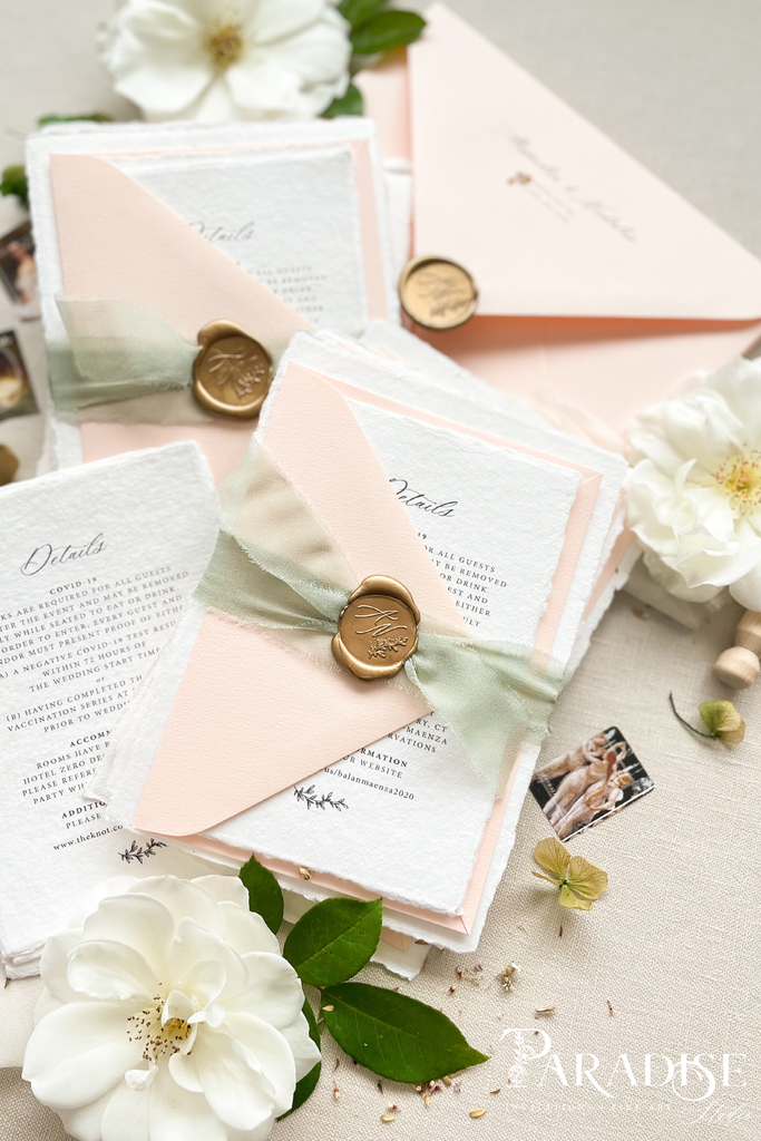 Olympia Handmade Paper Wedding Invitation Sets