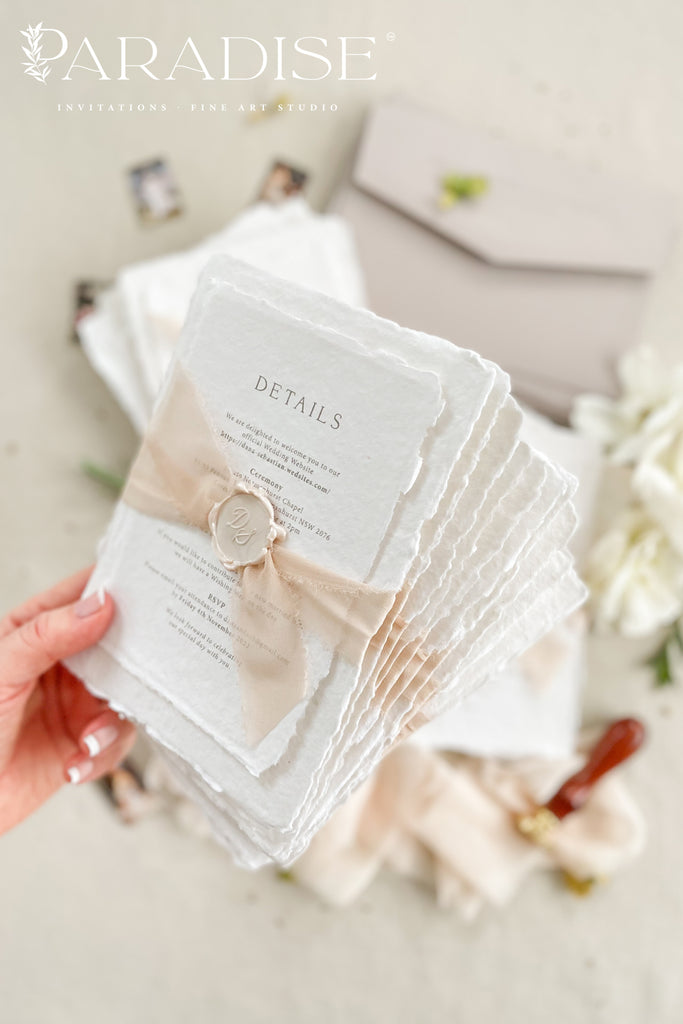 Cherrie Handmade Paper Wedding Invitation Sets