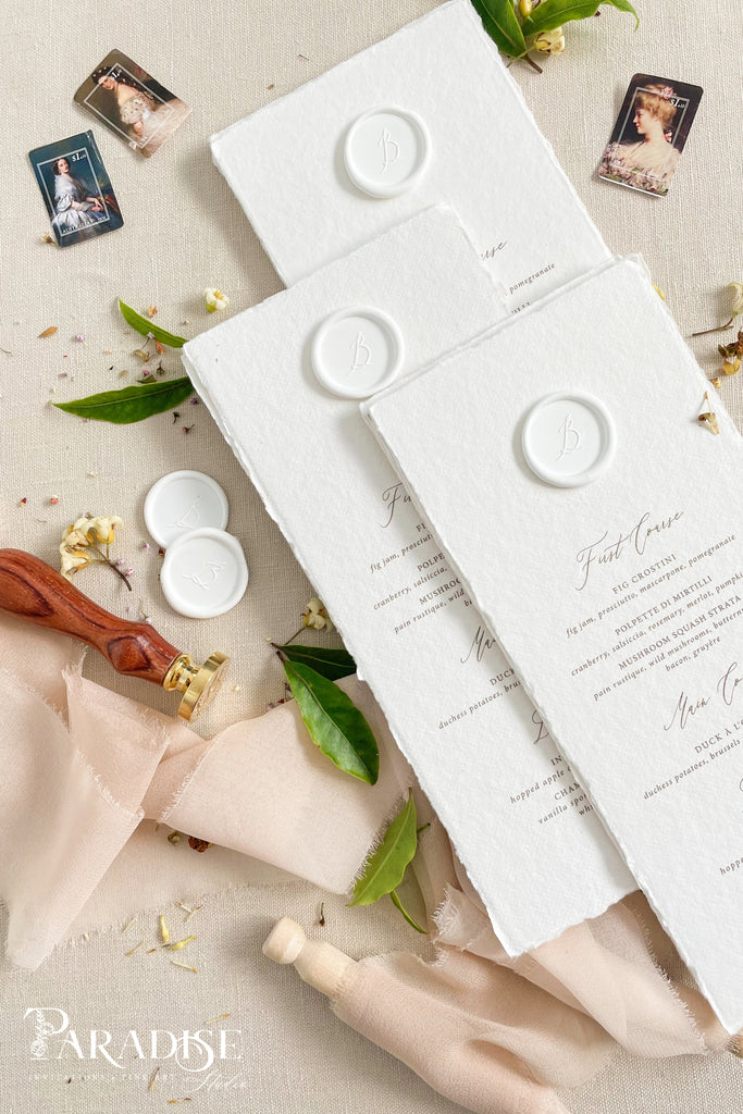 Jemma Handmade Paper Wedding Menus