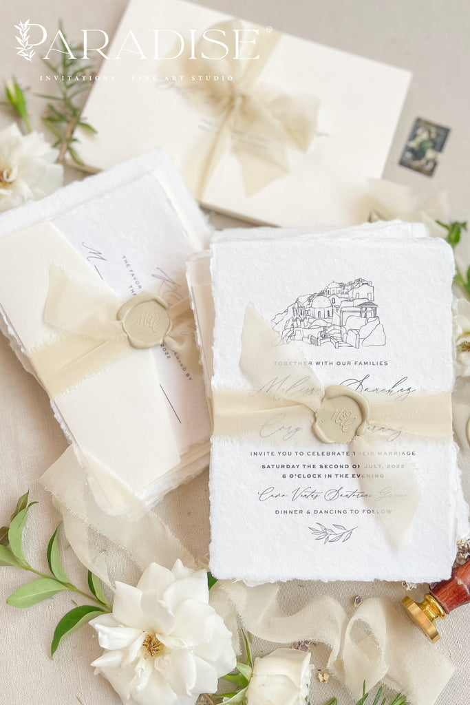 Cateline Handmade Paper Wedding Invitation Sets