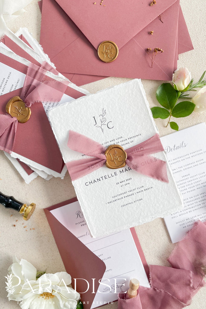 Annabelle Handmade Paper Wedding Invitation Sets